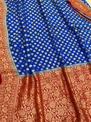 Khaddi Georgette Handloom Banarasi Saree - Gold Zari - The Handlooms