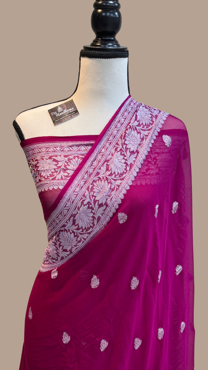 Pure Georgette Banarasi Handloom Saree - The Handlooms