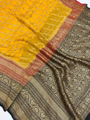 Khaddi Georgette Banarasi Saree -  Antique zari - The Handlooms