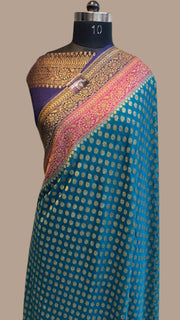 Khaddi Georgette Banarasi Saree -  Antique zari - The Handlooms