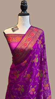 Pure Chiffon Khaddi Banarasi Saree - The Handlooms