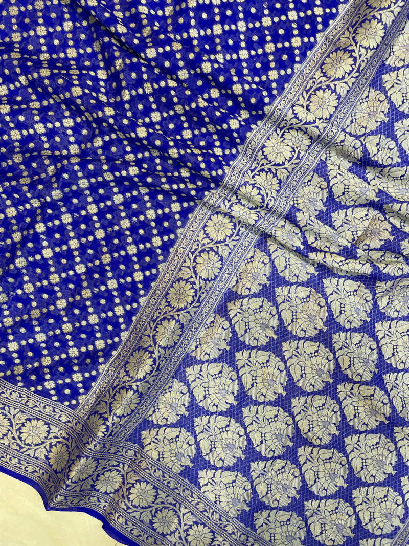 Pure Chiffon Khaddi Banarasi Saree - The Handlooms