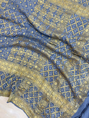 Pure Georgette Banarasi Bandhej Handloom Dupattta - The Handlooms