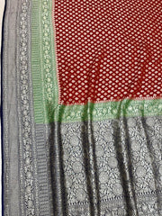 Khaddi Georgette Handloom Banarasi Saree - The Handlooms