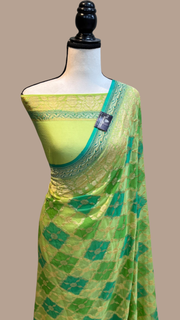 Khaddi Georgette Handloom Banarasi Saree - The Handlooms