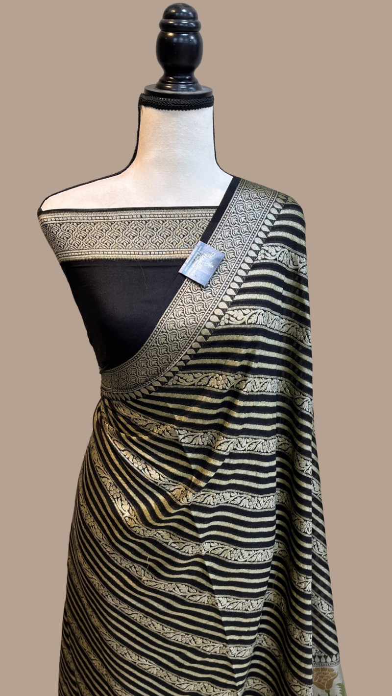 Pure Chiffon Khaddi Banarasi Saree - The Handlooms