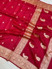 Tussar Georgette Handloom Banarasi Saree - All over kadua work - The Handlooms