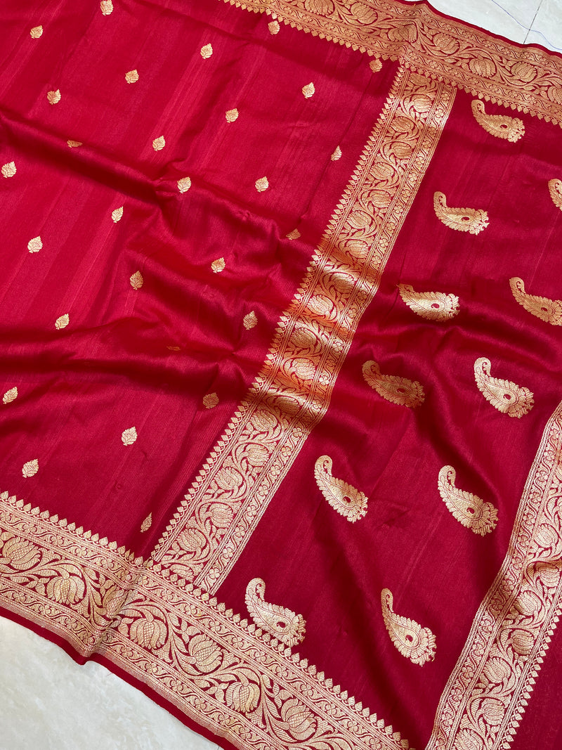 Tussar Georgette Handloom Banarasi Saree - All over kadua work - The Handlooms