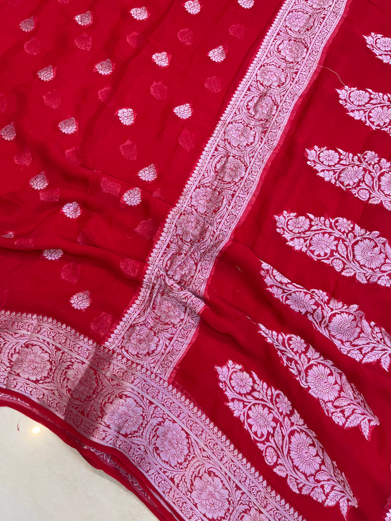 Pure Chiffon Khaddi Banarasi Saree - The Handlooms