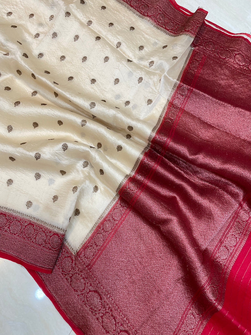 Pure Kora Handloom Banarasi Saree - The Handlooms