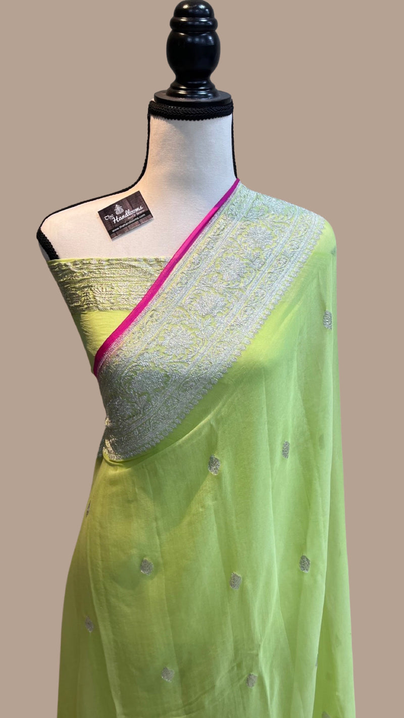 Pure Georgette Handloom Banarasi Saree - The Handlooms
