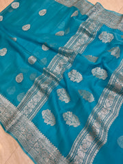 Pure Georgette Banarasi Handloom Saree - The Handlooms