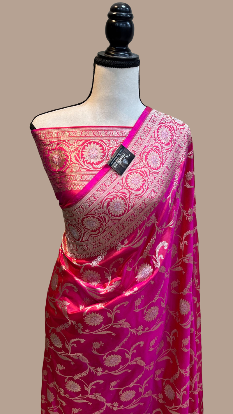 Pure Katan Silk Banarasi Handloom Saree - All Over Sona Roopa Work - The Handlooms