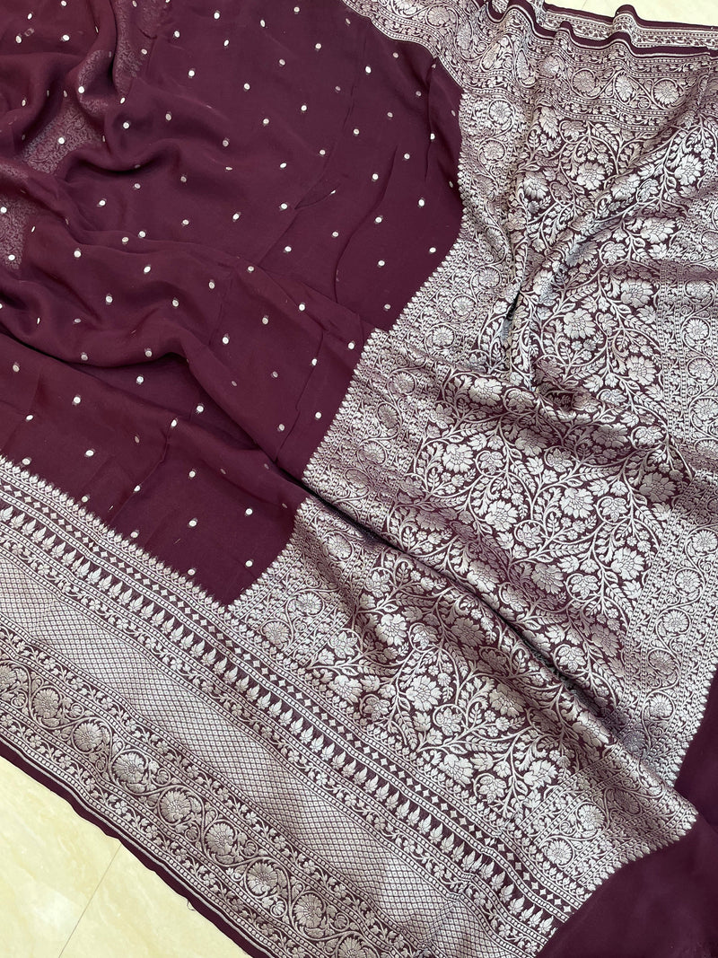 Khaddi Georgette Banarasi Saree - The Handlooms