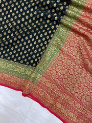 Khaddi Georgette Banarasi Saree -  Antique zari - The Handlooms