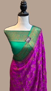 Pure Chiffon Khaddi Banarasi Saree - The Handlooms