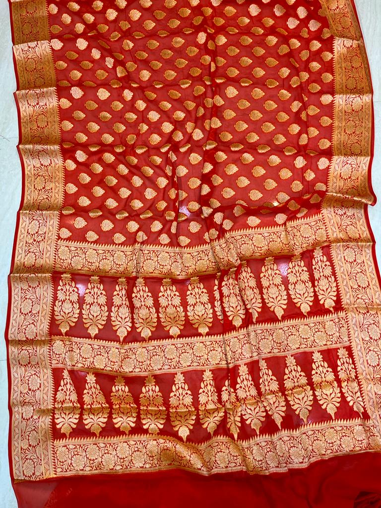 Pure Chiffon Khaddi Banarasi Saree - The Handlooms