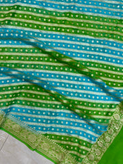 Pure Khaddi Georgette Dupatta - water zari - The Handlooms