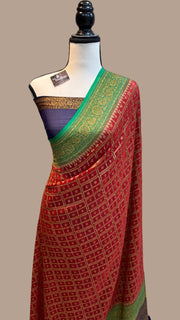 Khaddi Georgette Banarasi Saree -  Antique zari - The Handlooms