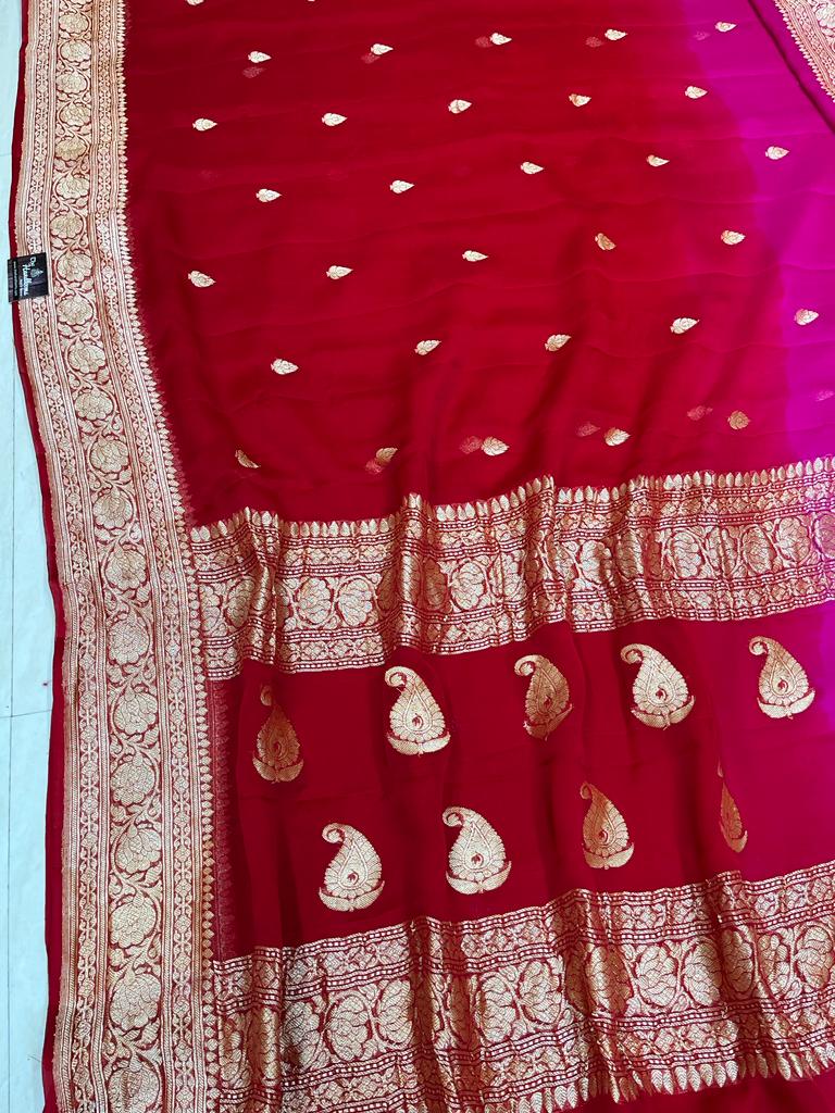 Pure Georgette Banarasi Handloom Saree - The Handlooms