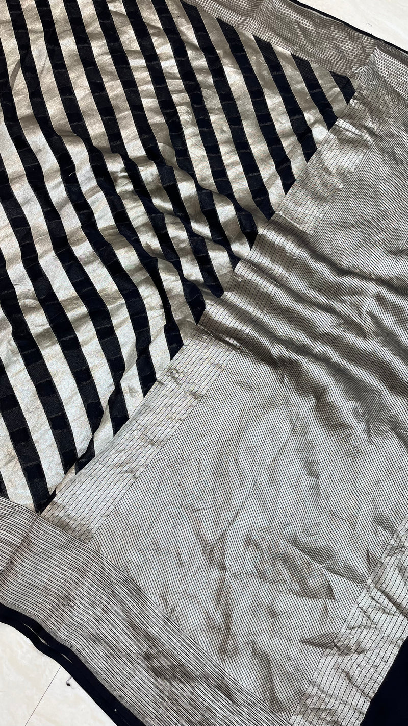 Khaddi Georgette Handloom Banarasi Saree - The Handlooms