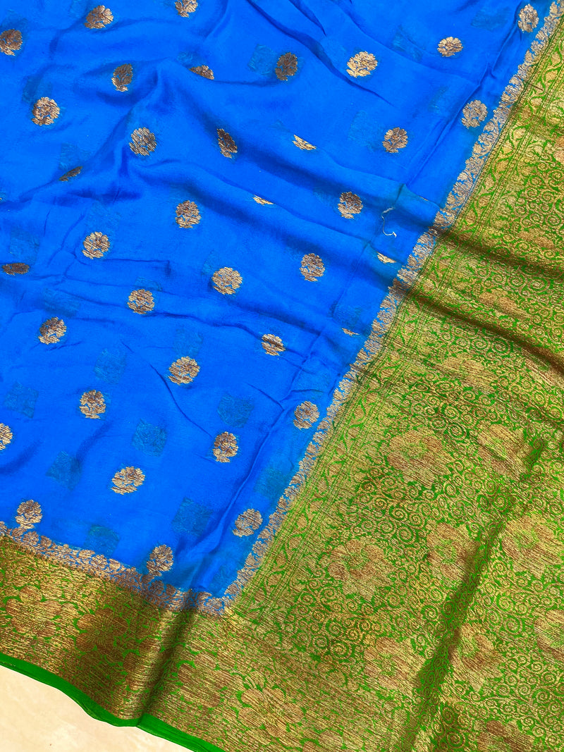 Pure Chiffon Khaddi Banarasi Saree - The Handlooms
