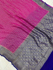 Khaddi Georgette Banarasi Saree -  Gold zari - The Handlooms