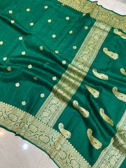 Tussar Georgette Handloom Banarasi Saree - All over kadua work - The Handlooms
