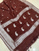Brown Pure Georgette Banarasi Handloom Saree - The Handlooms