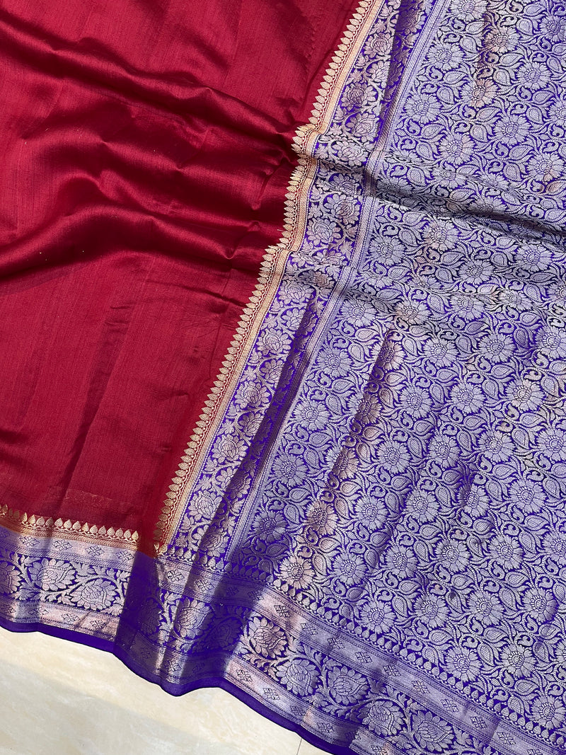 Pure Dupion Silk Banarasi Saree - The Handlooms