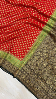 Khaddi Georgette Banarasi Saree -  Antique zari - The Handlooms