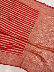 Khaddi Georgette Banarasi Saree -  Gold zari - The Handlooms