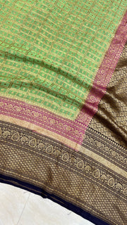 Khaddi Georgette Banarasi Saree -  Antique zari - The Handlooms