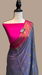 Pure Chiffon Khaddi Banarasi Saree - The Handlooms