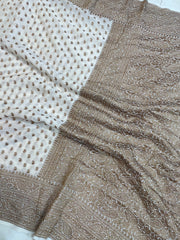 Khaddi Georgette Banarasi Saree -  Antique zari - The Handlooms