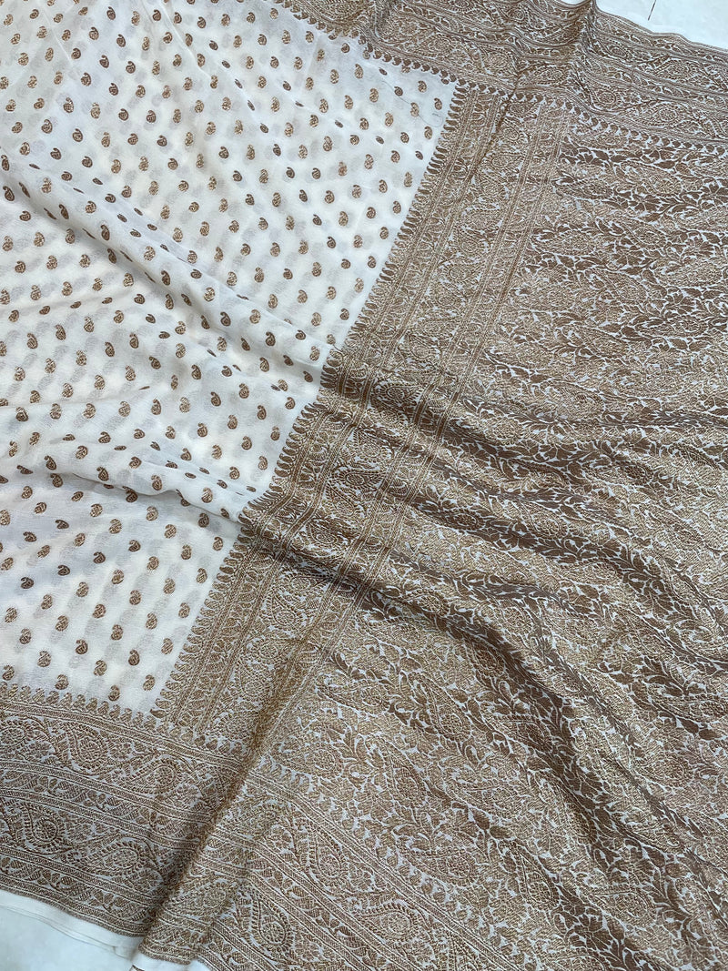 Khaddi Georgette Banarasi Saree -  Antique zari - The Handlooms