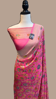 Khaddi Georgette Banarasi Saree - water zari - The Handlooms
