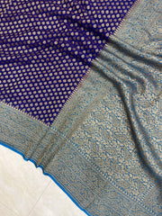 Khaddi Georgette Banarasi Saree -  Antique zari - The Handlooms