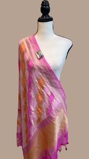 Pure Khaddi Georgette Dupatta - water zari - The Handlooms