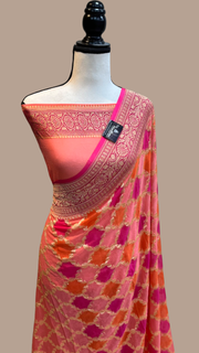 Khaddi Georgette Handloom Banarasi Saree - The Handlooms