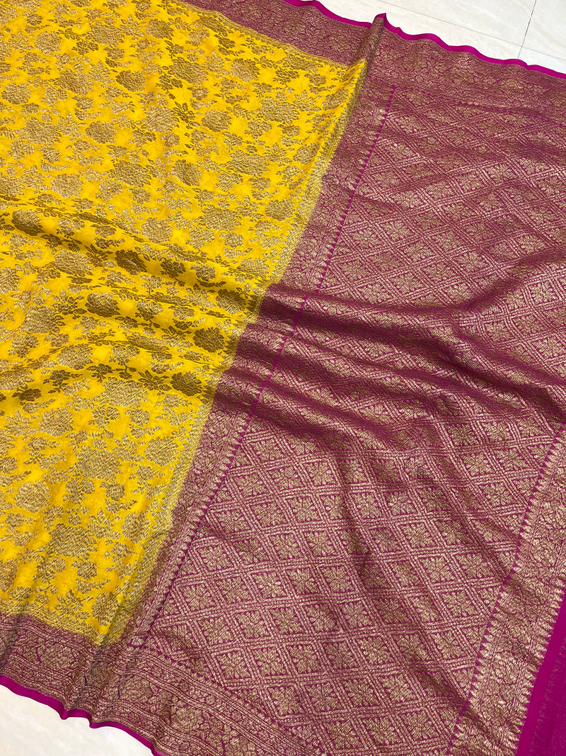 Khaddi Georgette Banarasi Saree -  Antique zari - The Handlooms