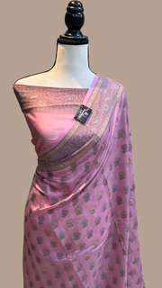 Pure Butter Crepe Banarasi Saree - The Handlooms