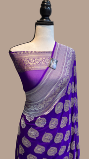Khaddi Georgette Handloom Banarasi Saree - The Handlooms