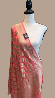 Pure Khaddi Georgette Dupatta - water zari - The Handlooms