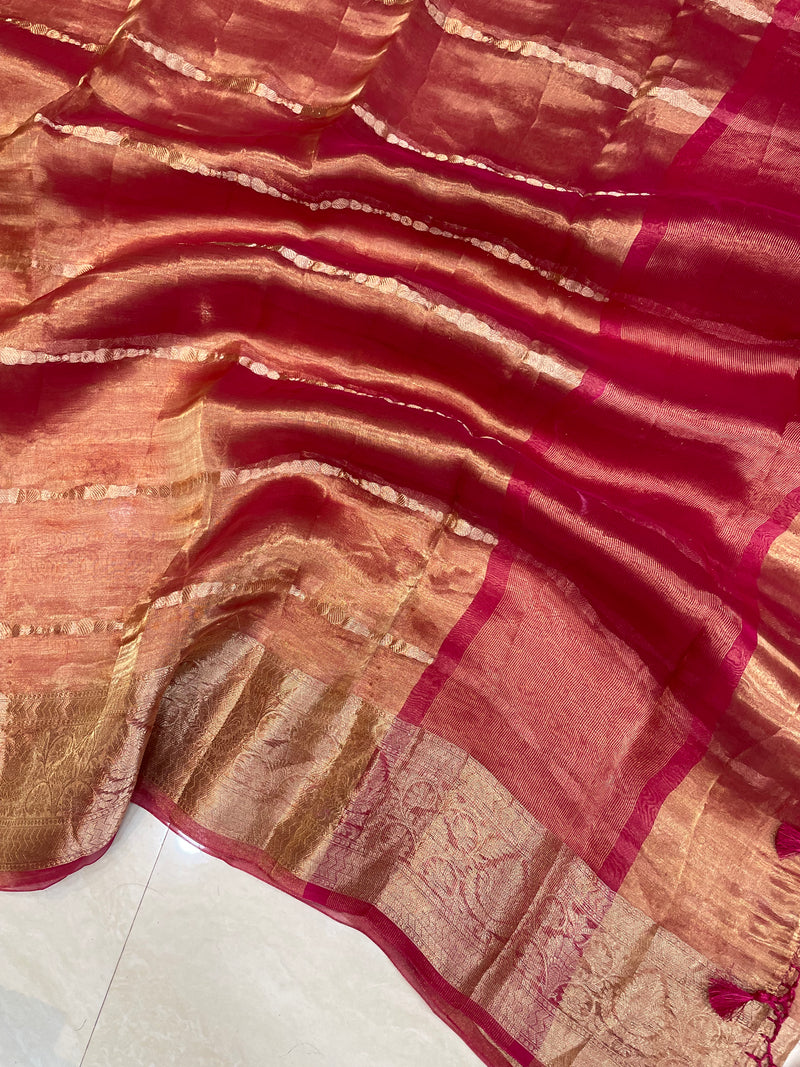 Pure Kora Tissue Handloom Banarasi Saree - The Handlooms