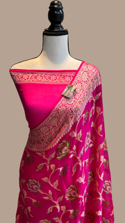 Pure Chiffon Khaddi Banarasi Saree - The Handlooms