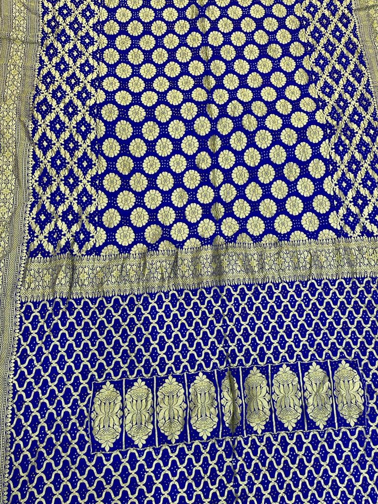 Pure Georgette Banarasi Bandhej Handloom Saree - The Handlooms