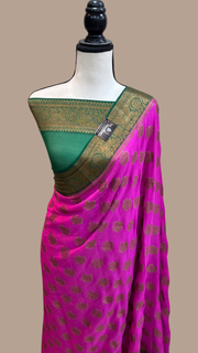 Pure Chiffon Khaddi Banarasi Saree - The Handlooms