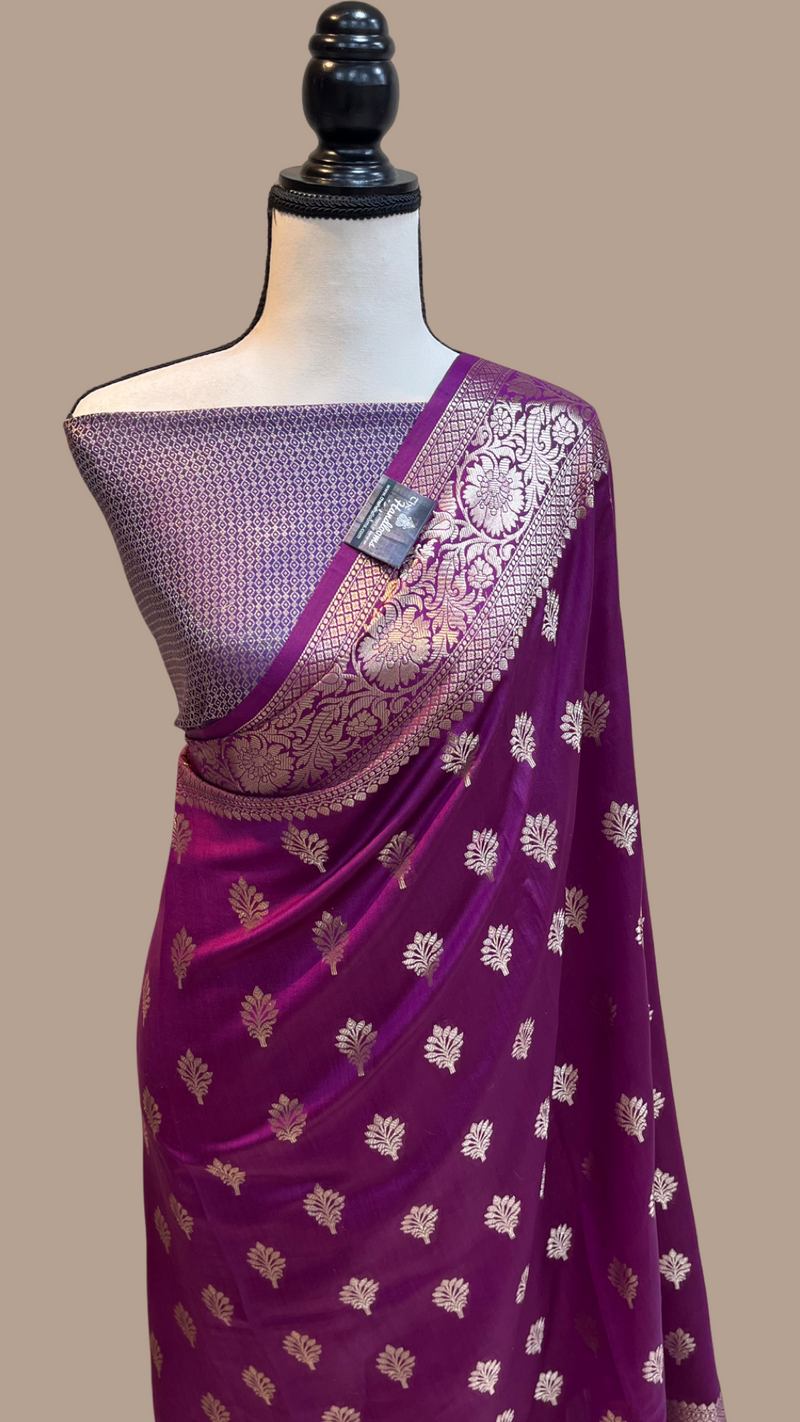 Pure Dupion Silk Banarasi Saree - The Handlooms
