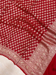 Pure Khaddi Georgette Dupatta - water zari - The Handlooms